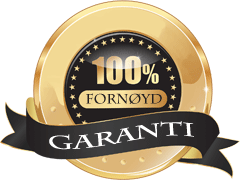 100 prosent fornøyd garanti. pengene-tilbake-garanti